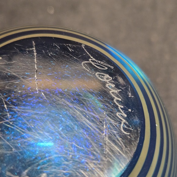 Correia Art Glass Perfume Bottle 1985 Signed LE 78/200 Cobalt Dichroic VTG - Picture 13 of 16